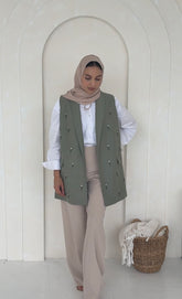 Khaki Luxe Embellished Set