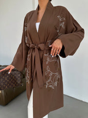 Chestnut Embellished Kimono