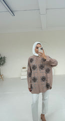 Gridlace with White Trousers Embellished Set