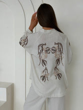 Sequin Embroidered Linen Shirt & Straight-Leg Trouser Co-Ord – Natural