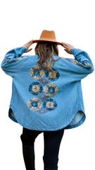 Mosaic Denim Embellished Kimono