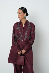 Beaded Embellished Pleated Jacket