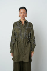 Beaded Embellished Pleated Jacket