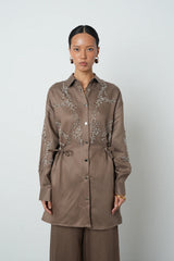 Beaded Embellished Pleated Jacket