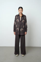 Floral Patterned Beaded Women's Co Ord