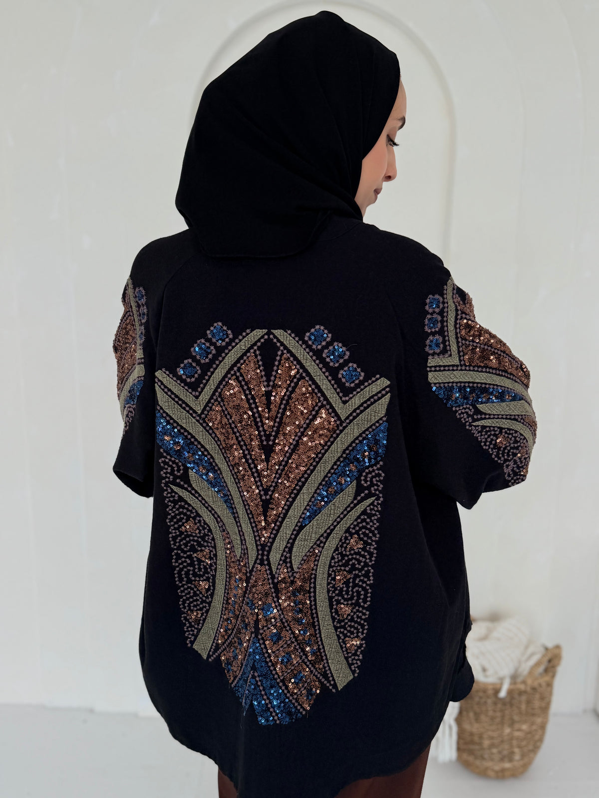 Linen Mirage Embellished Kimono