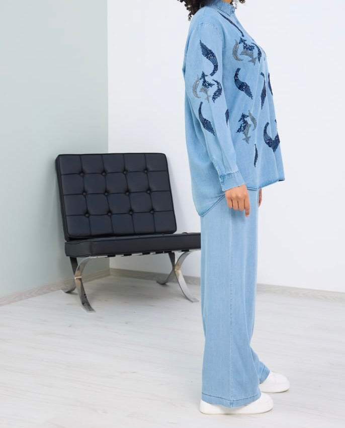 Azure Grace Embellished Co Ord image 3