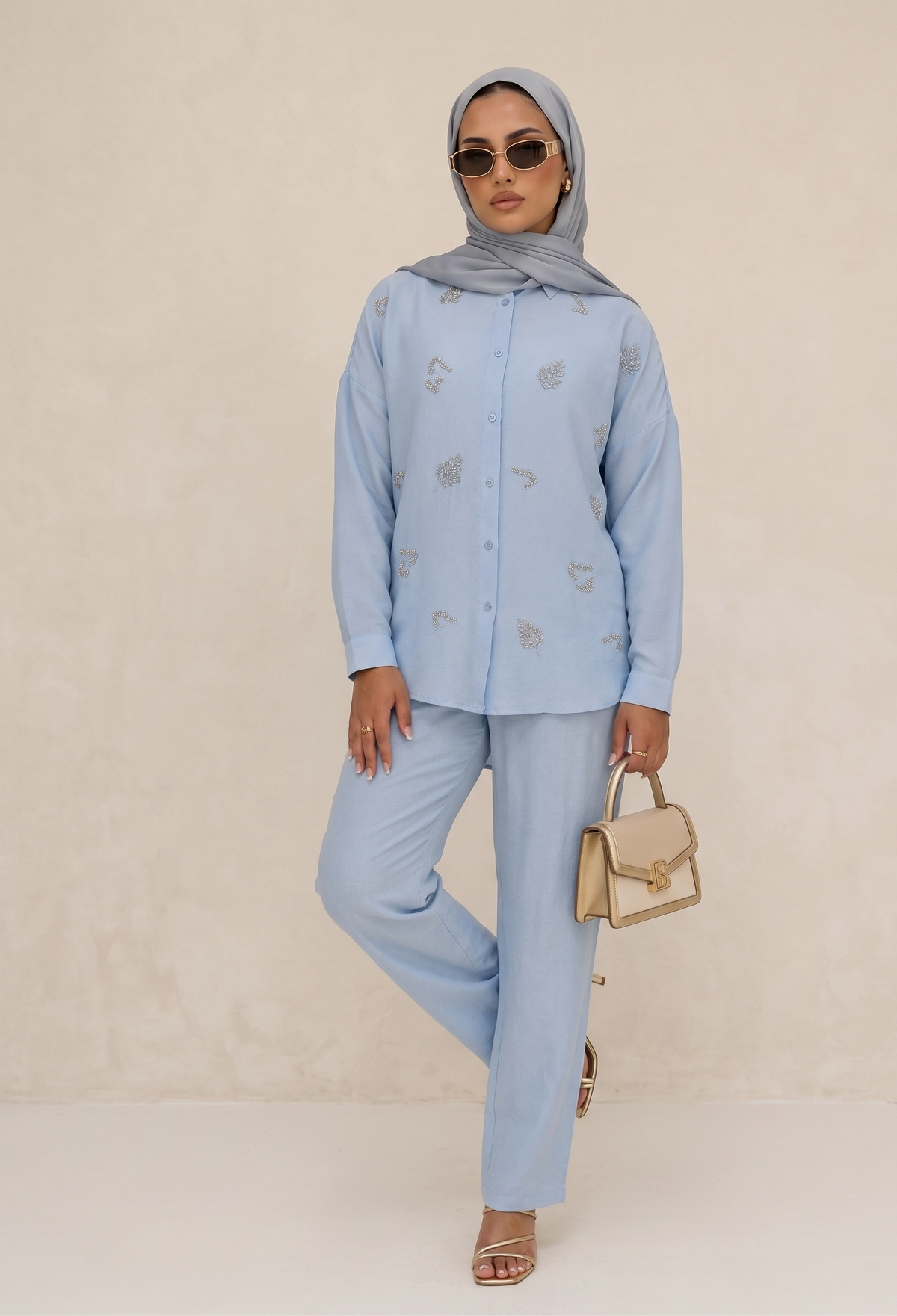 Linen Embellished Co-ord