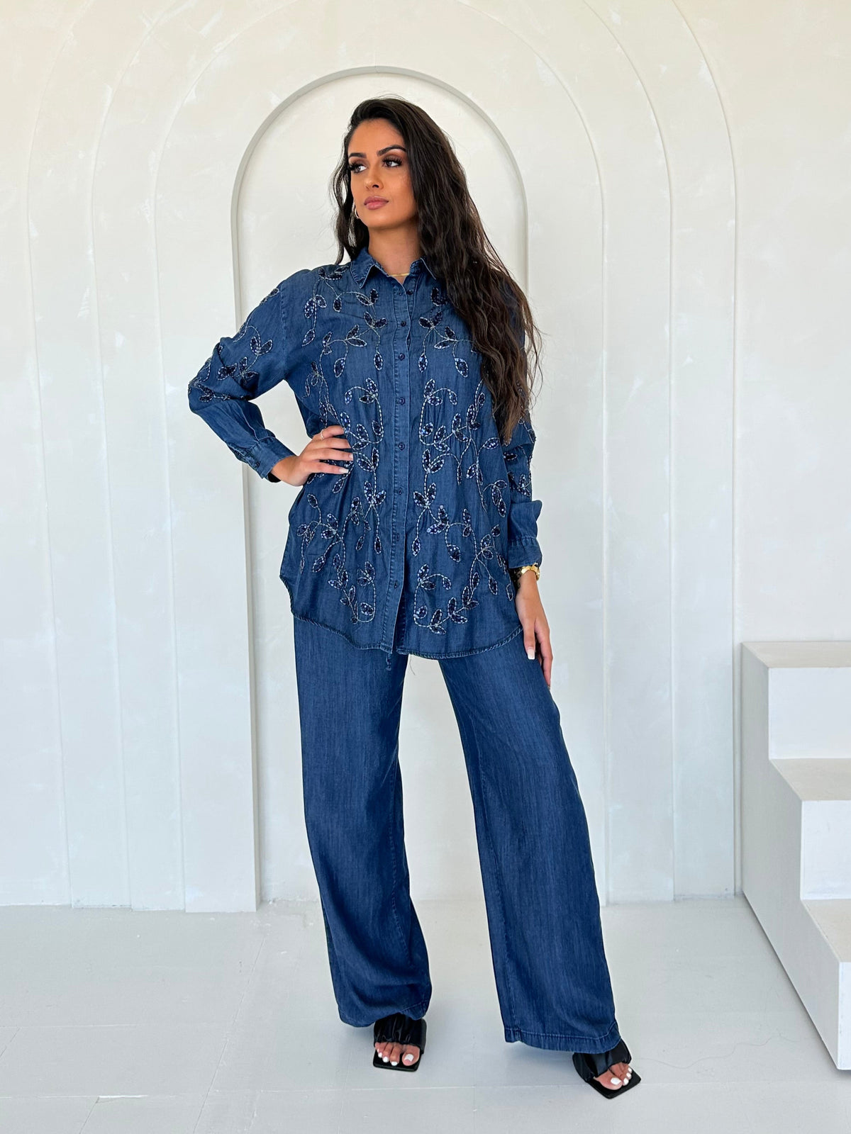 Eden Denim Embellished Co Ord