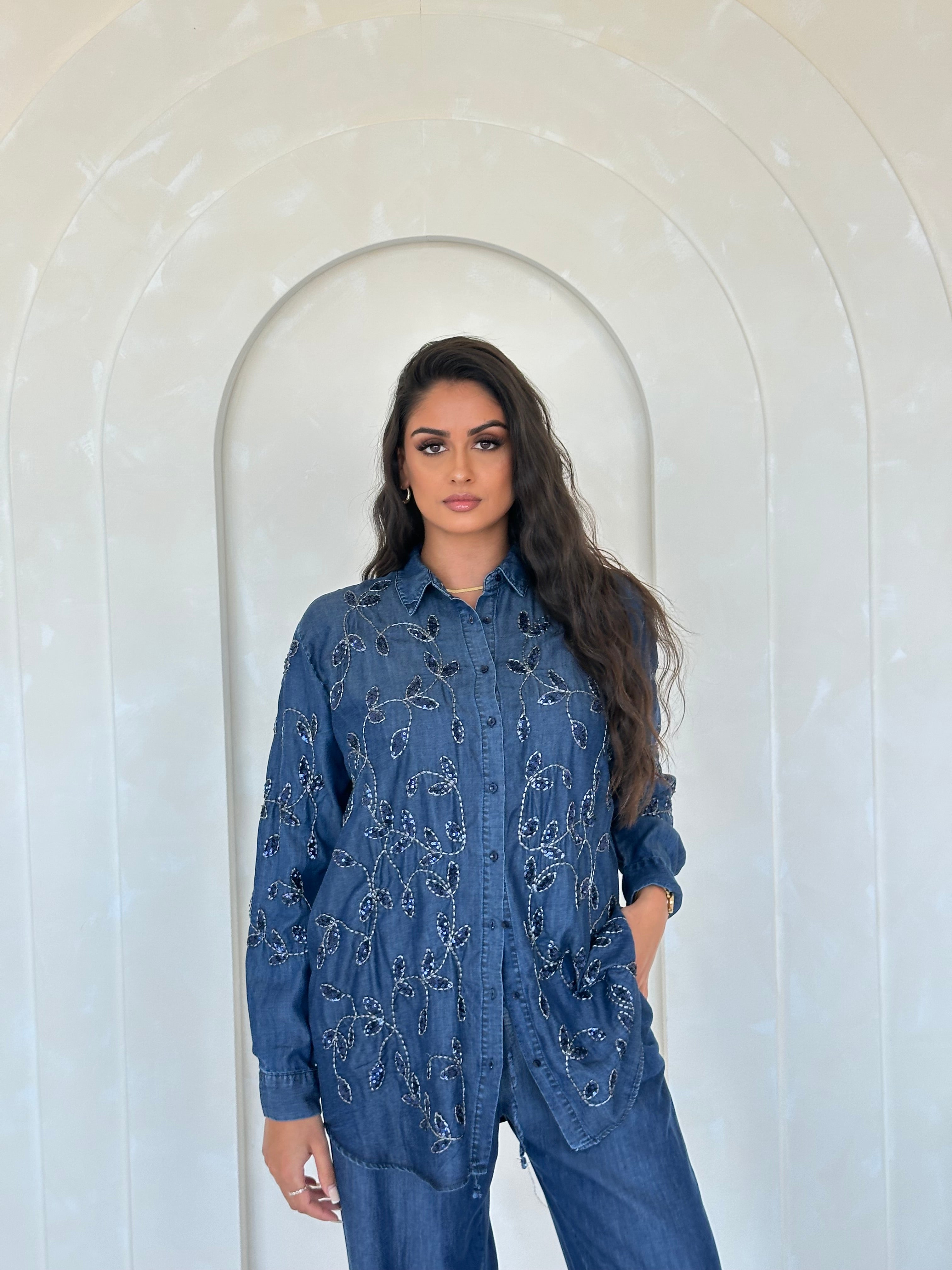 Eden Denim Embellished Co Ord