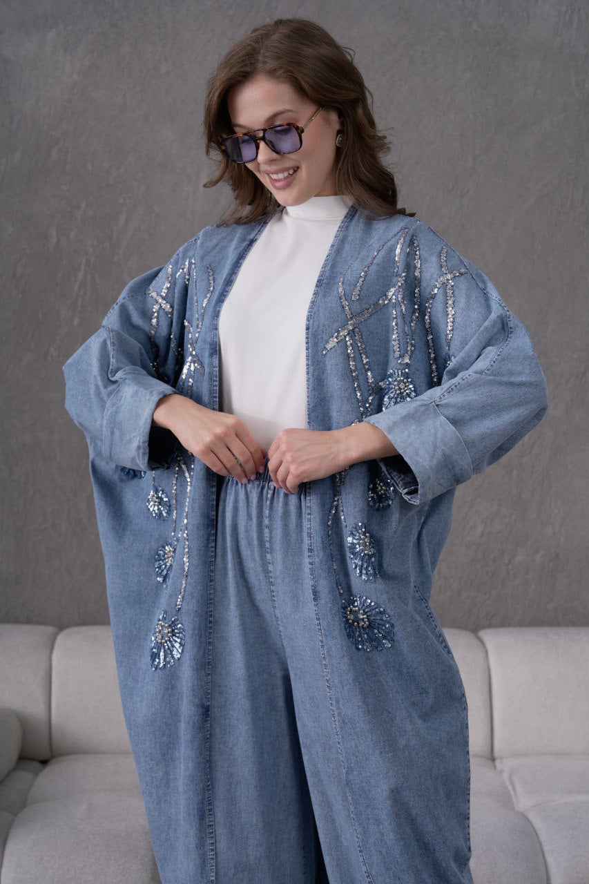 Blue Dusk Embellished Co-Ord Set