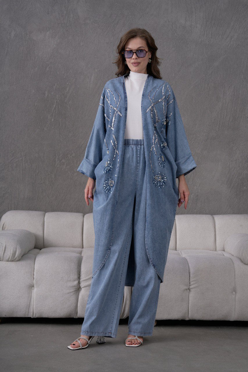 Blue Dusk Embellished Co-Ord Set