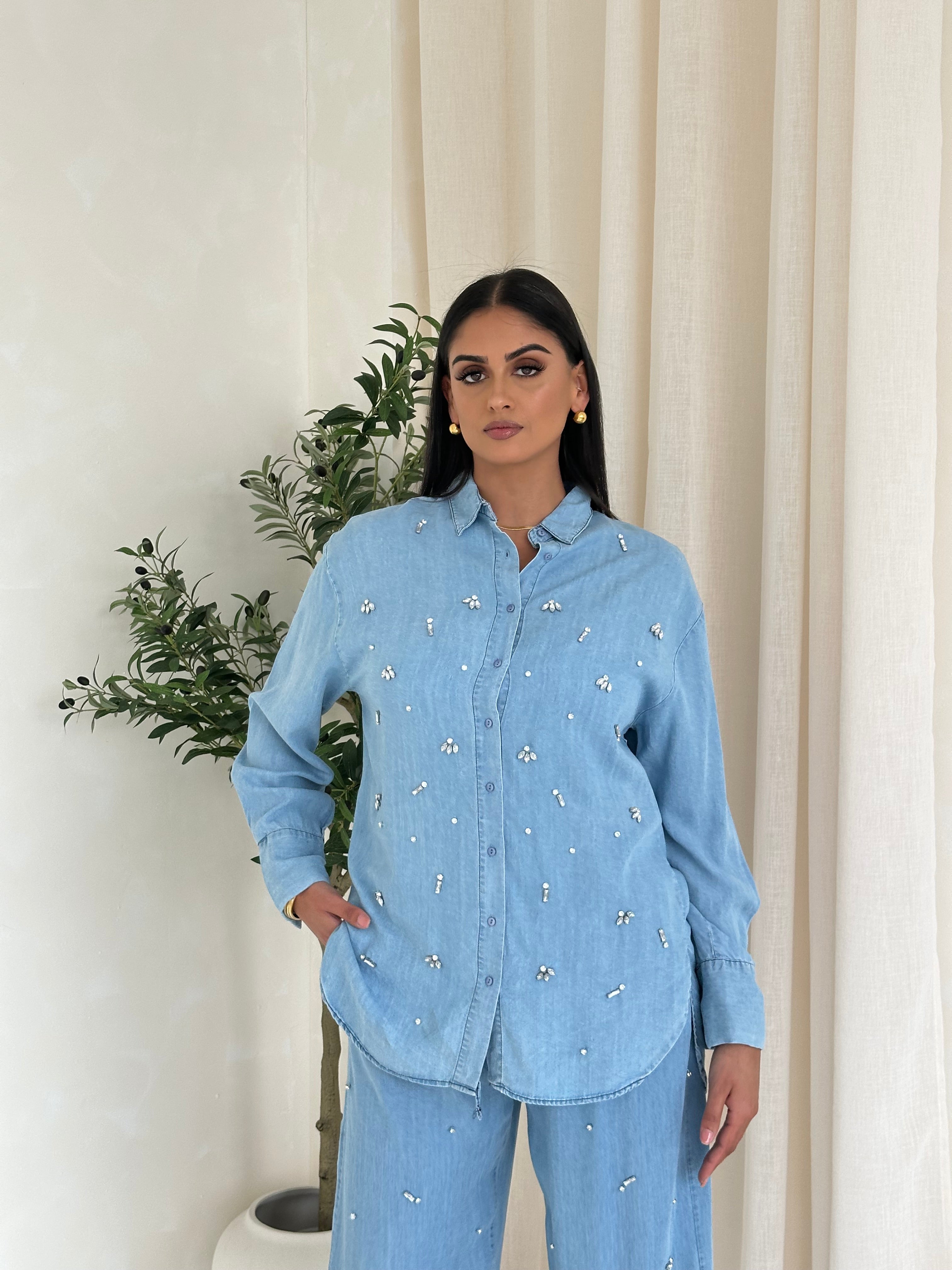 Spark Denim Embellished Co Ord