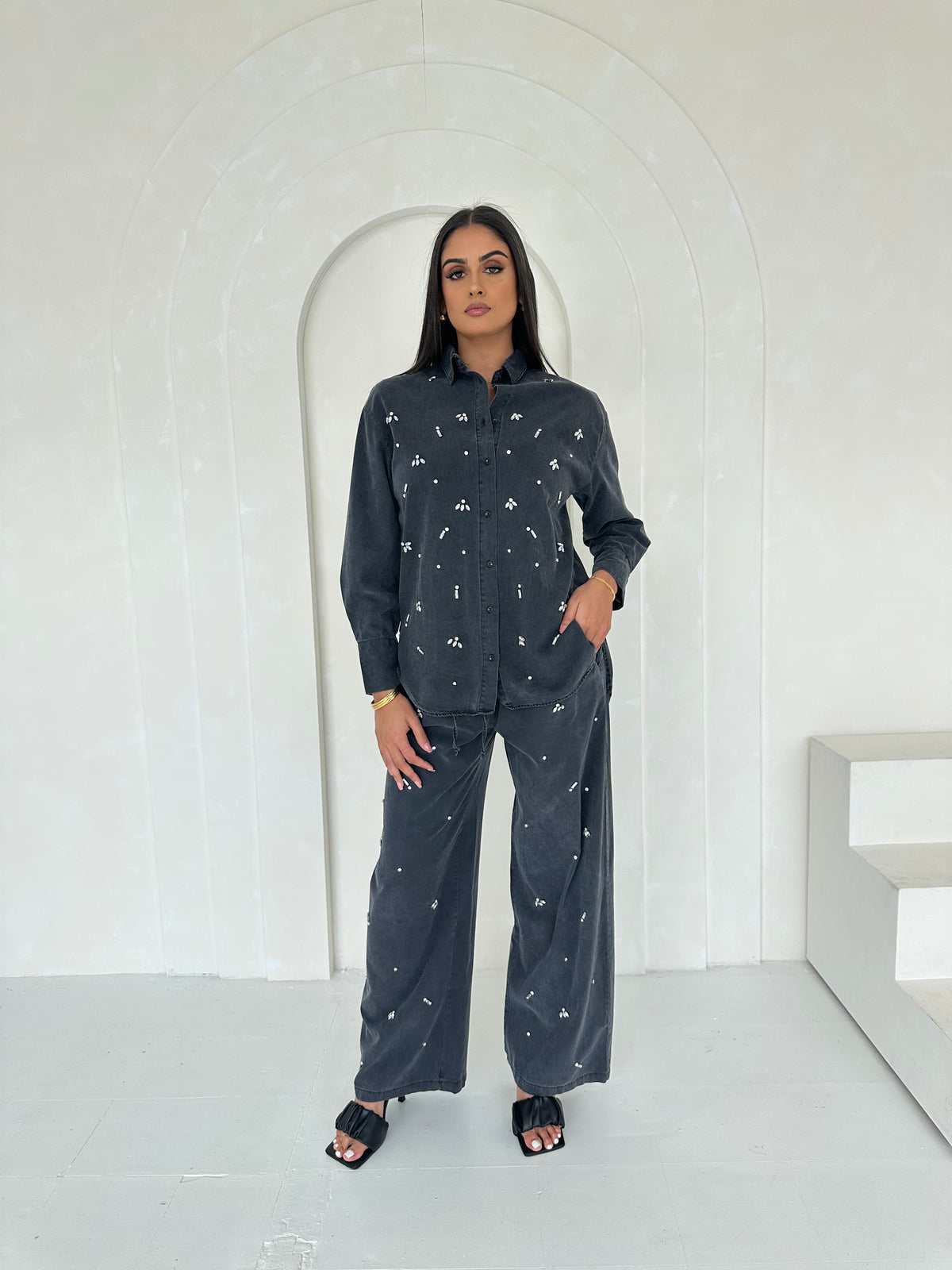 Spark Denim Embellished Co Ord