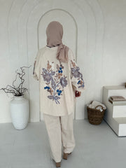 Oatlight Embellished Kimono Co Ord
