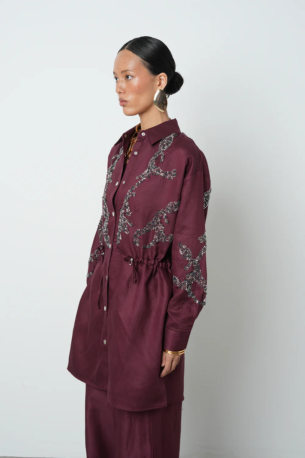 Beaded Embellished Pleated Jacket