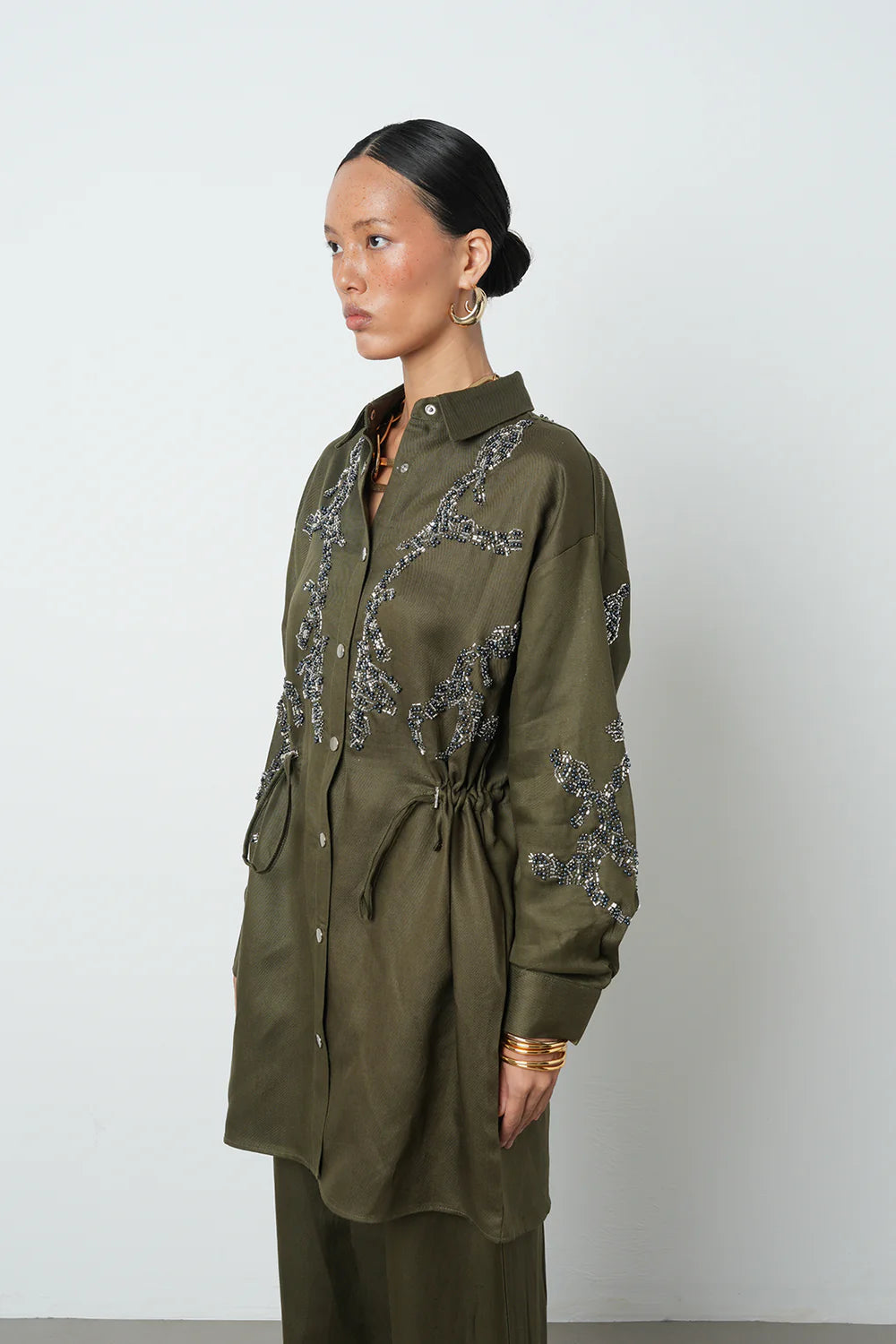Beaded Embellished Pleated Jacket