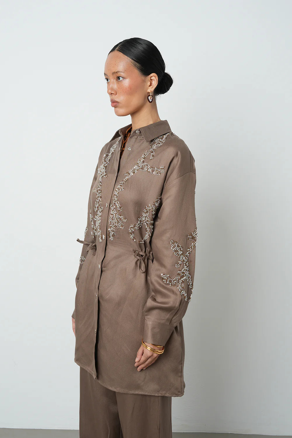 Beaded Embellished Pleated Jacket