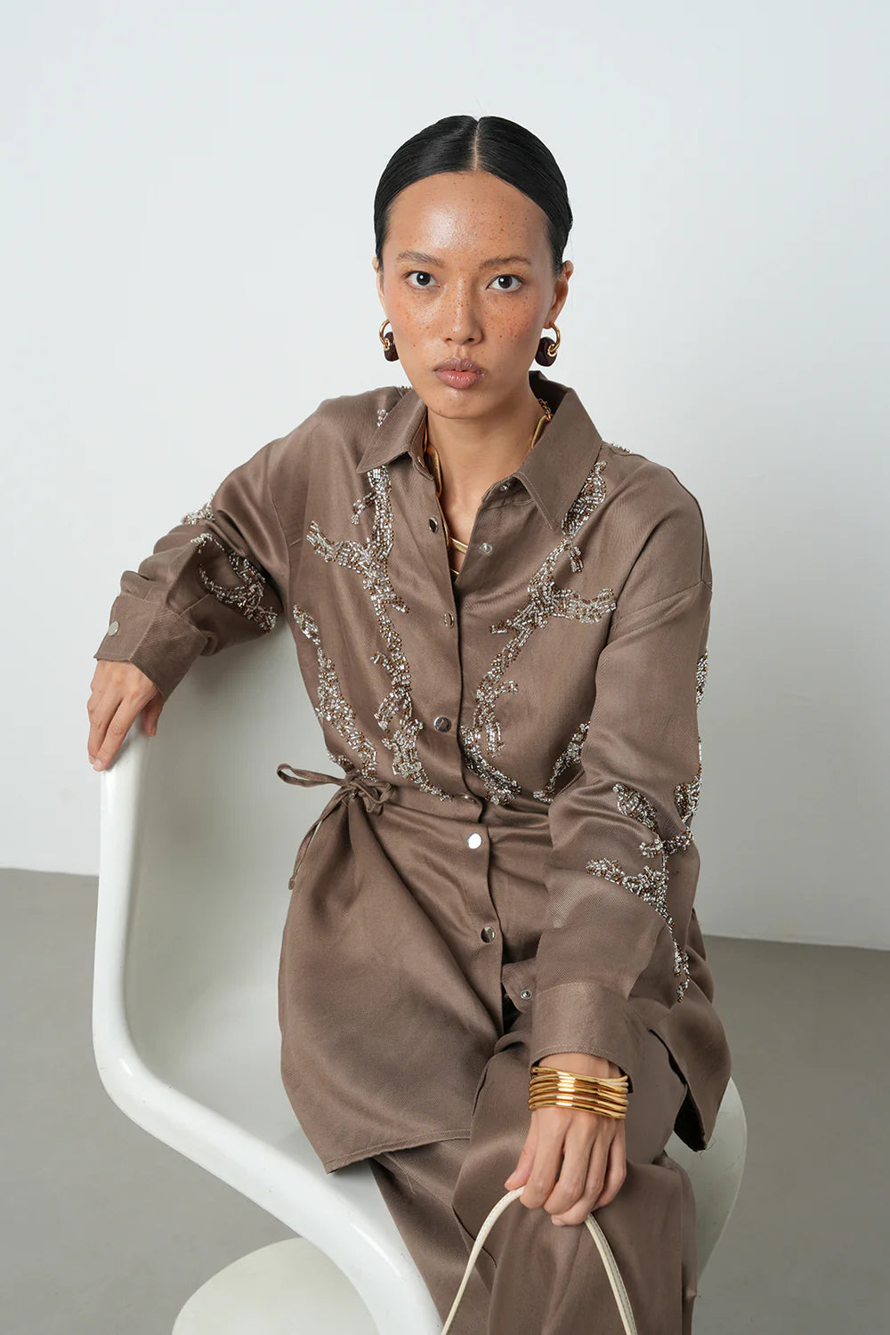 Beaded Embellished Pleated Jacket