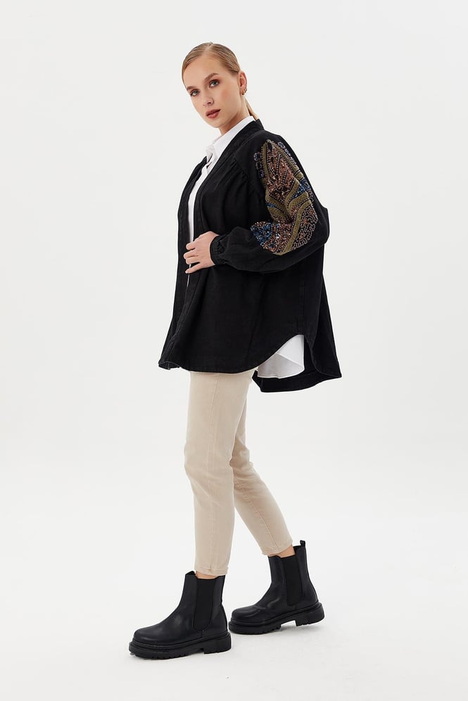 Mirage Embellished Denim Kimono