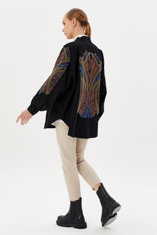 Mirage Embellished Denim Kimono