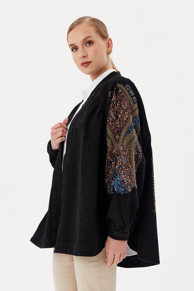 Mirage Embellished Denim Kimono