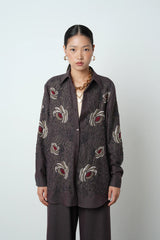 Floral Patterned Beaded Women's Co Ord